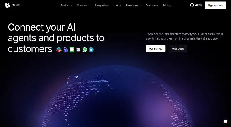 Novu Notify's website
