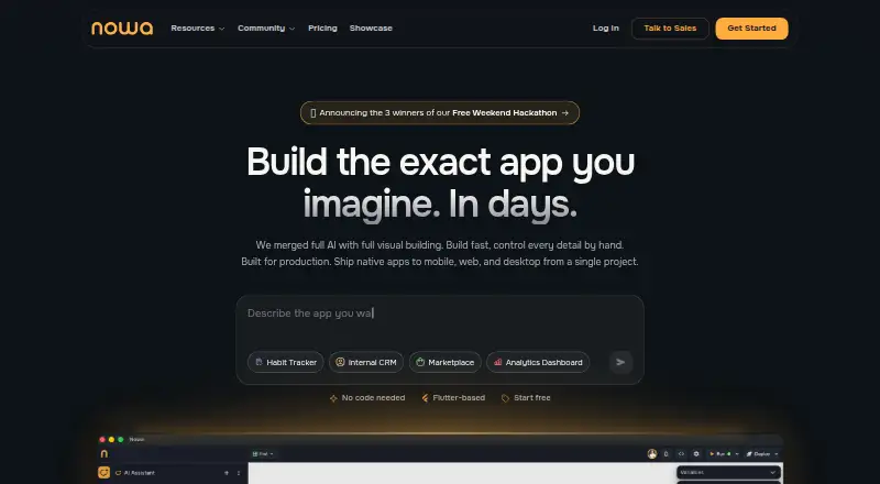 The Nowa homepage