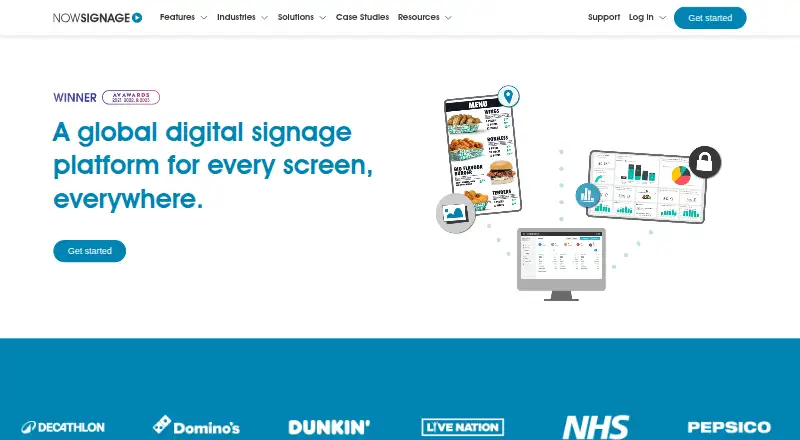 NowSignage's website