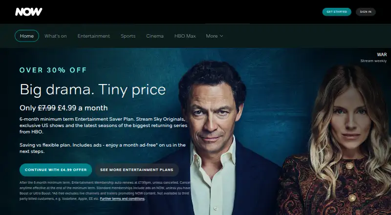 NOW's website