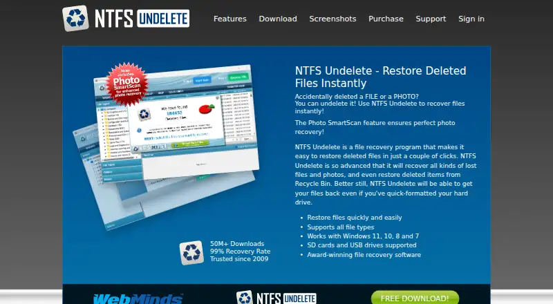 NTFS Undelete's website