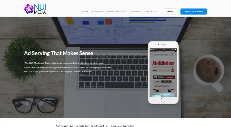 NUI Media Ad Server's website