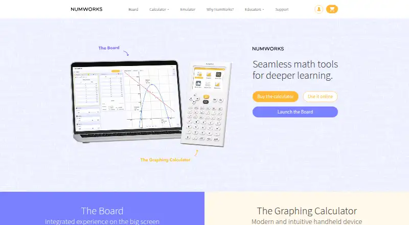 NumWorks Graphing Calculator's website