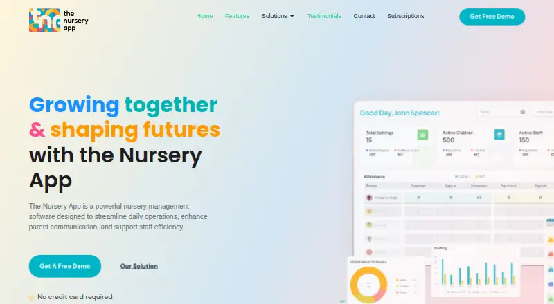 The Nursery App's website