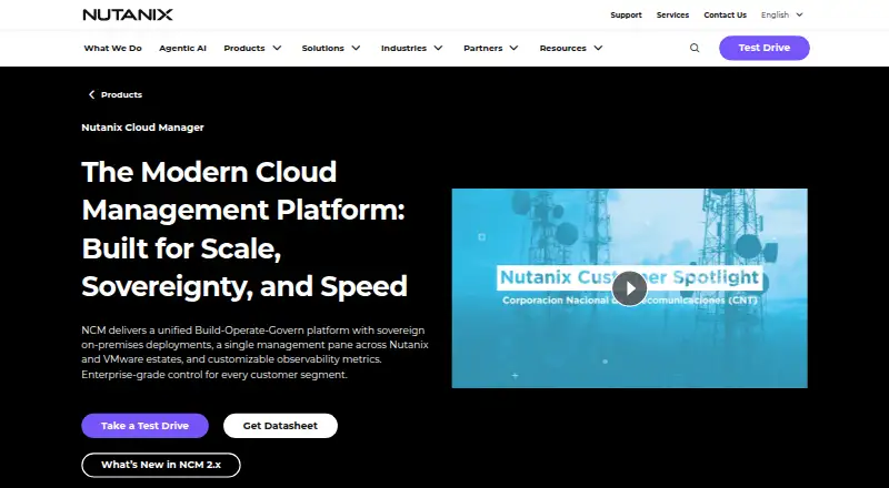 Nutanix Cloud Manager's website