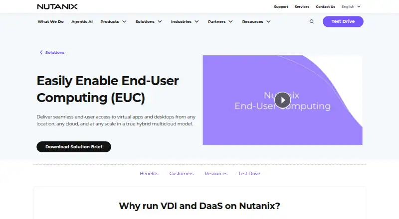 Nutanix Frame's website