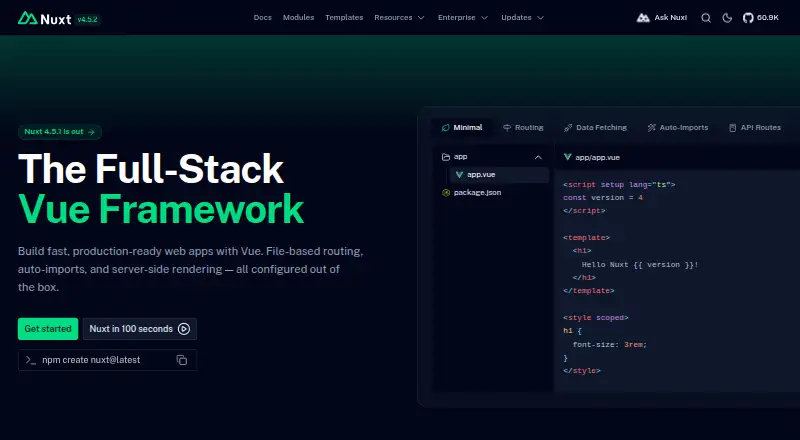 Nuxt's website