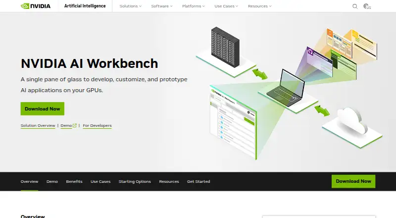 NVIDIA AI Workbench's website