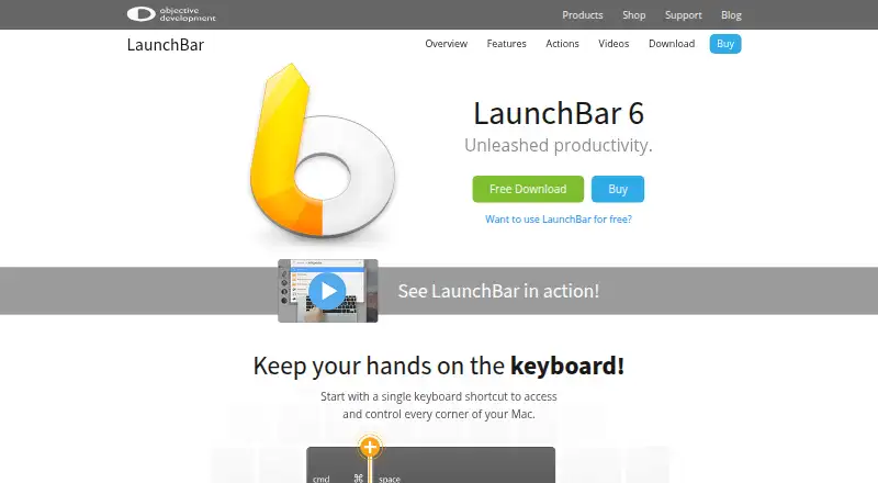 LaunchBar's website