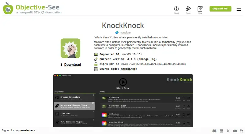 KnockKnock's website