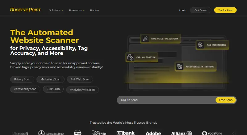 ObservePoint's website