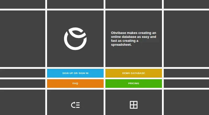 The Obvibase homepage