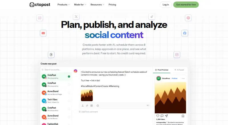 The Octopost homepage