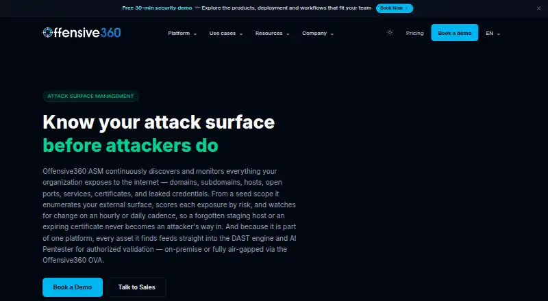Offensive360 ASM's website