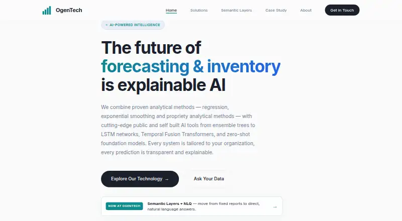 The OgenTech ForecastPlanner homepage