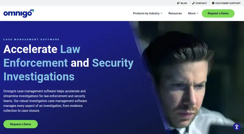 The Omnigo Investigation Case Management homepage