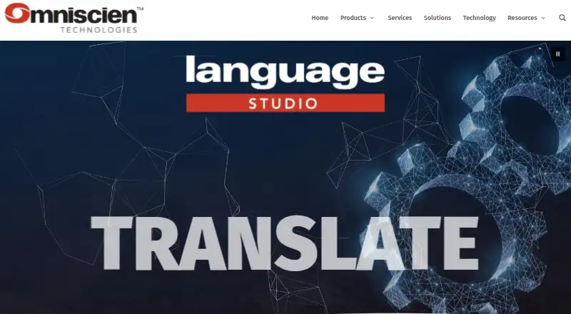 Omniscien Language Studio's website