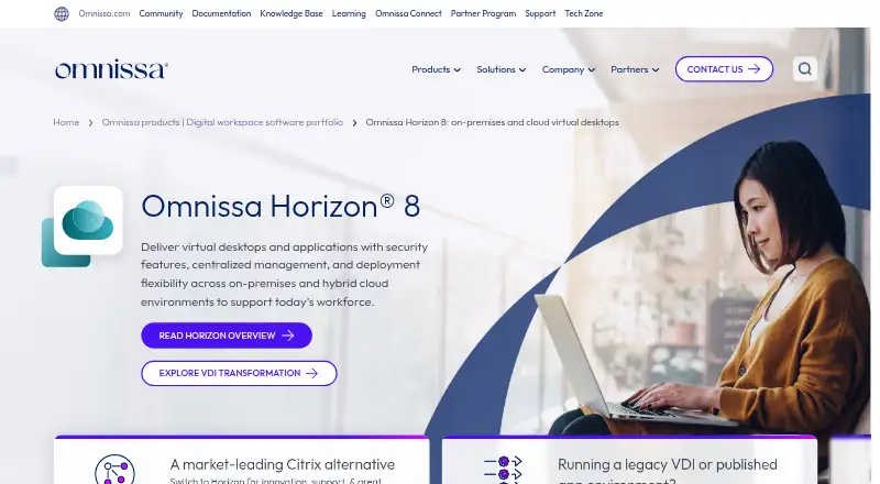 Omnissa Horizon's website
