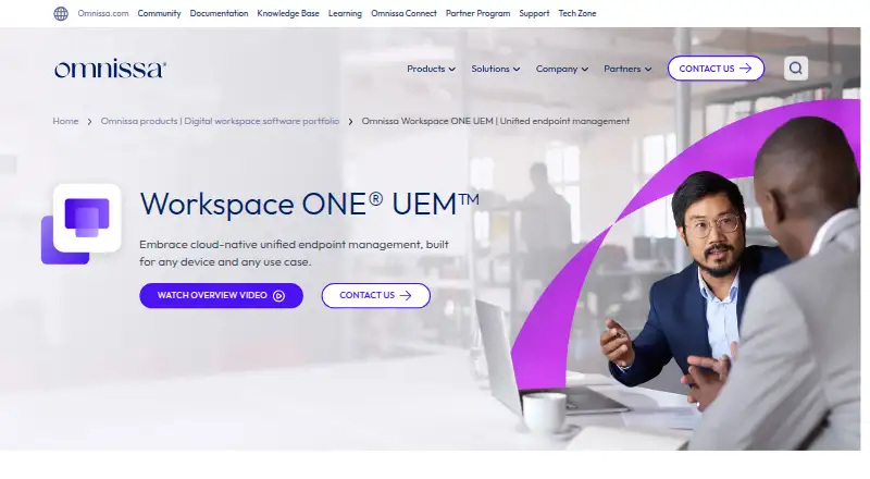 Workspace ONE UEM's website