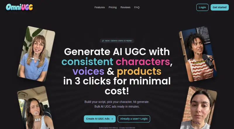 The OmniUGC homepage
