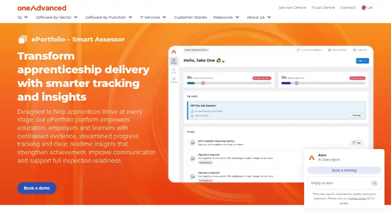 OneAdvanced ePortfolio's website