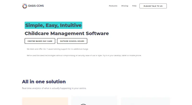OASIS CCMS's website