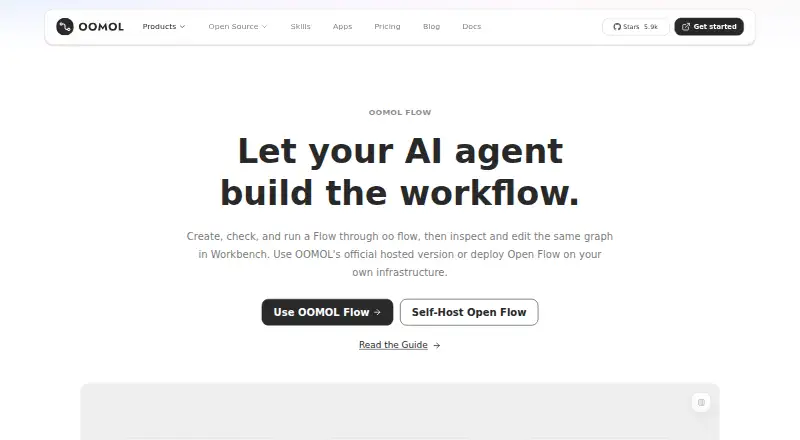 OOMOL Flow's website