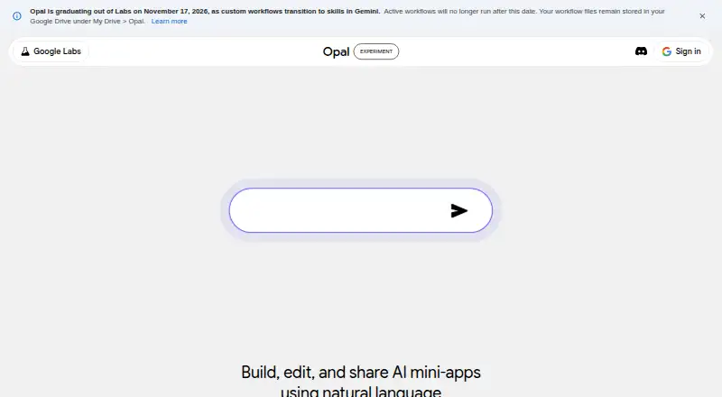 Google Opal's website