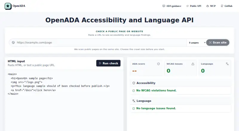 OpenADA's website