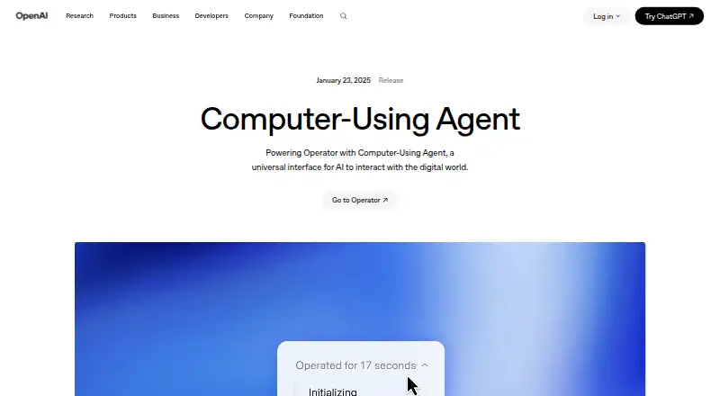 OpenAI Computer-Using Agent (CUA)'s website