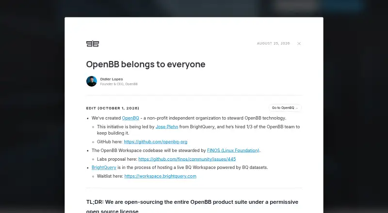 OpenBB's website
