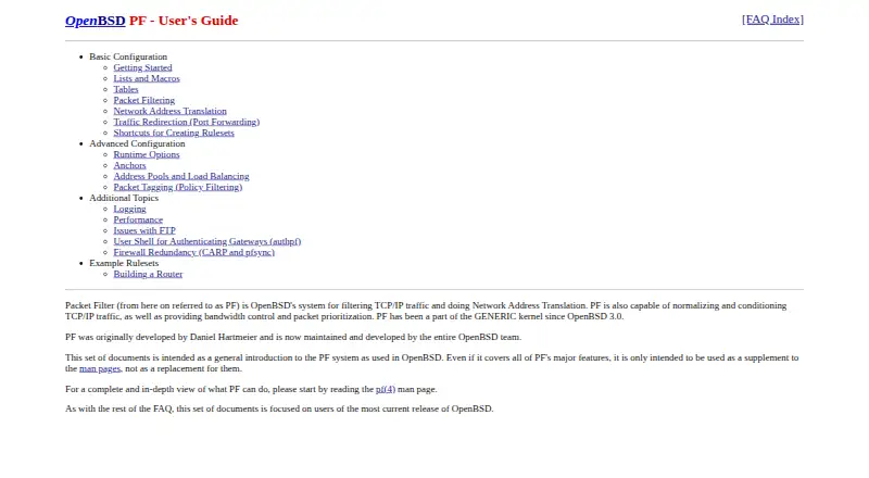 OpenBSD PF's website