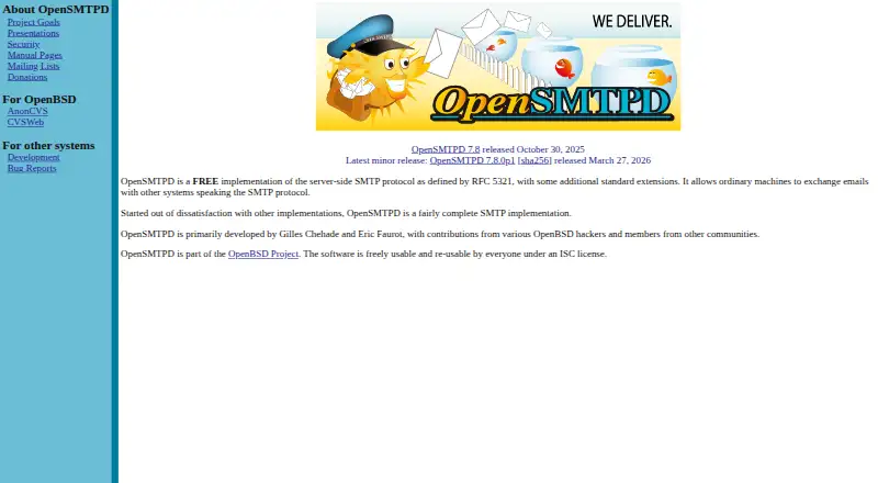 OpenSMTPD's website