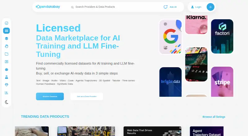 Opendatabay's website