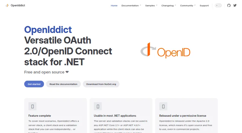 OpenIddict's website