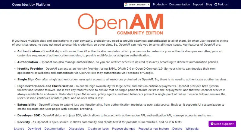 OpenAM's website