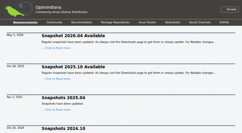OpenIndiana's website