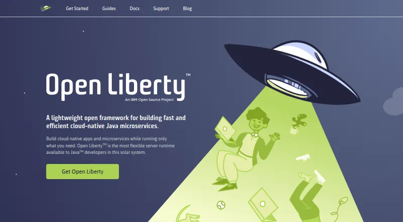 Open Liberty's website