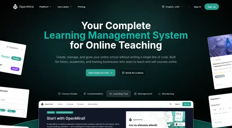 OpenMirai's website