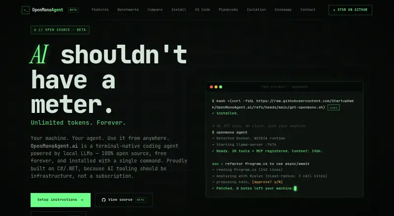 OpenMonoAgent.ai's website