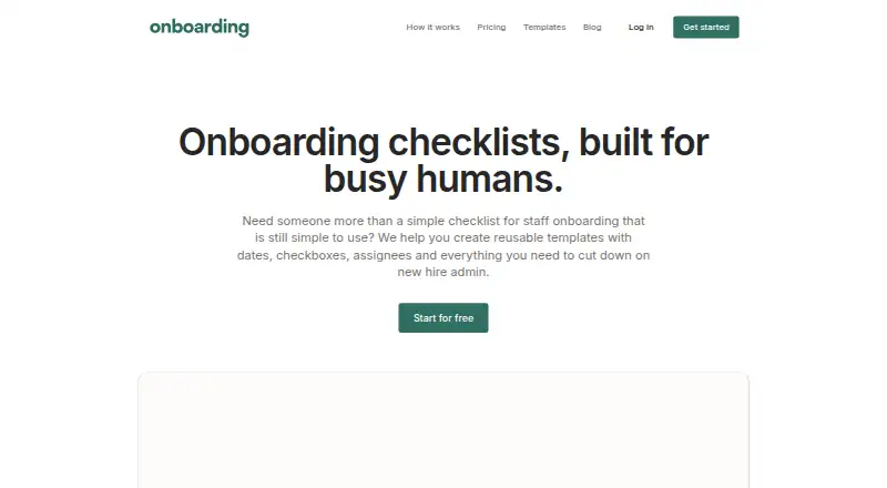 Open Onboarding's website