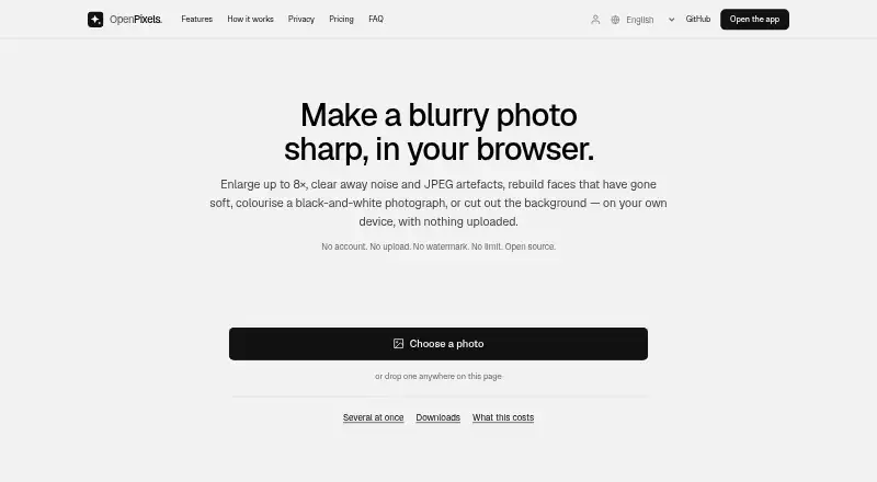 The OpenPixels homepage