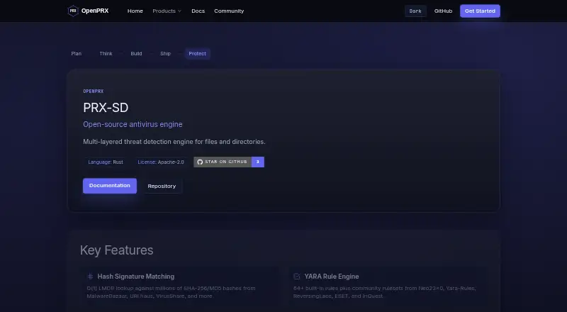 The PRX-SD homepage