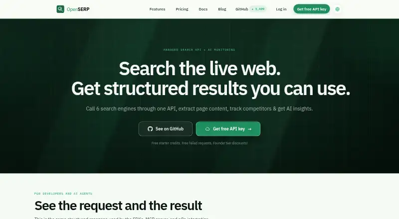 OpenSERP's website