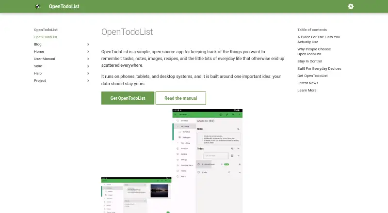 OpenTodoList's website