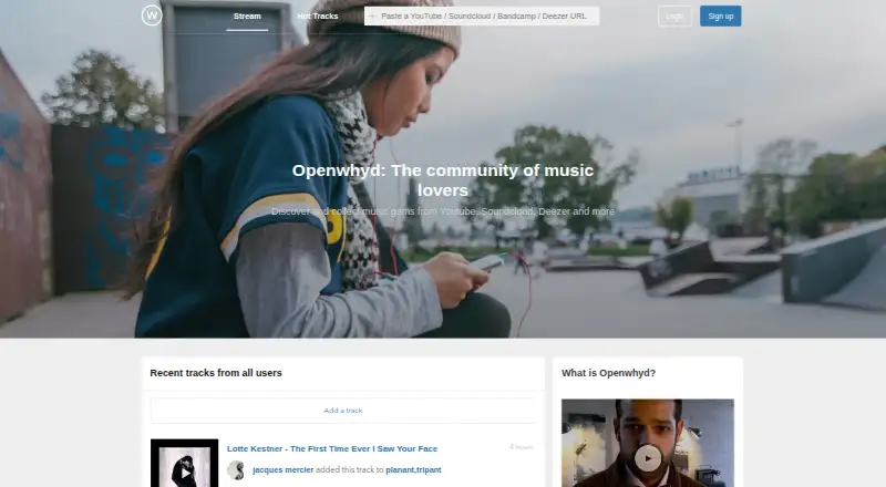 Openwhyd's website