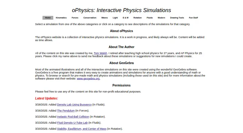 The oPhysics homepage
