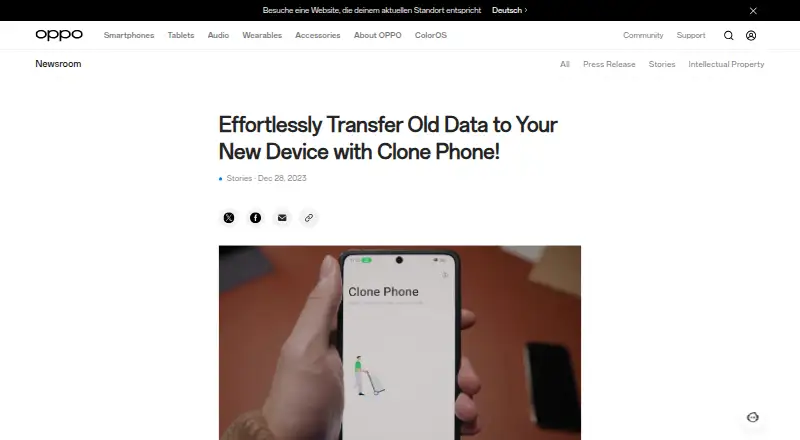 OPPO Clone Phone's website