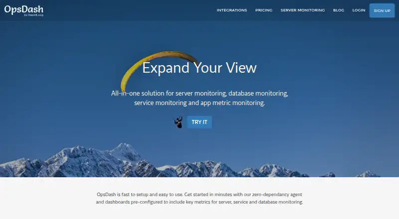 OpsDash's website