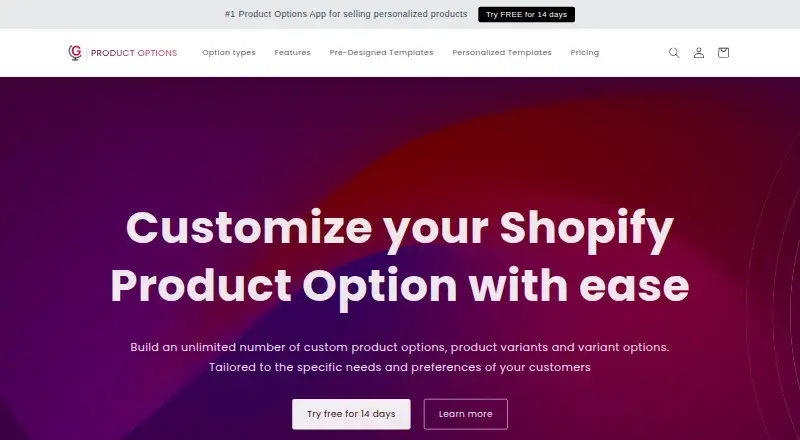 The Globo Product Options homepage